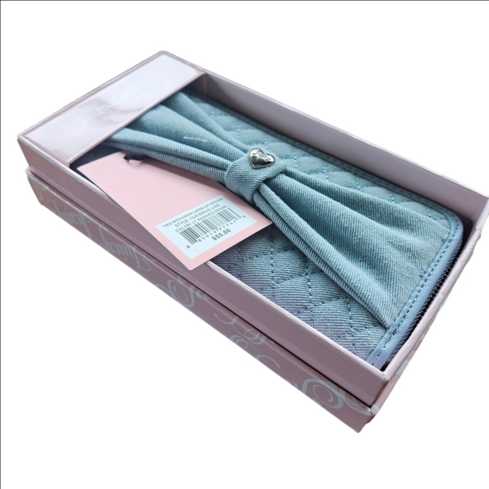 Juicy Chambray Wallet with Heart Accent